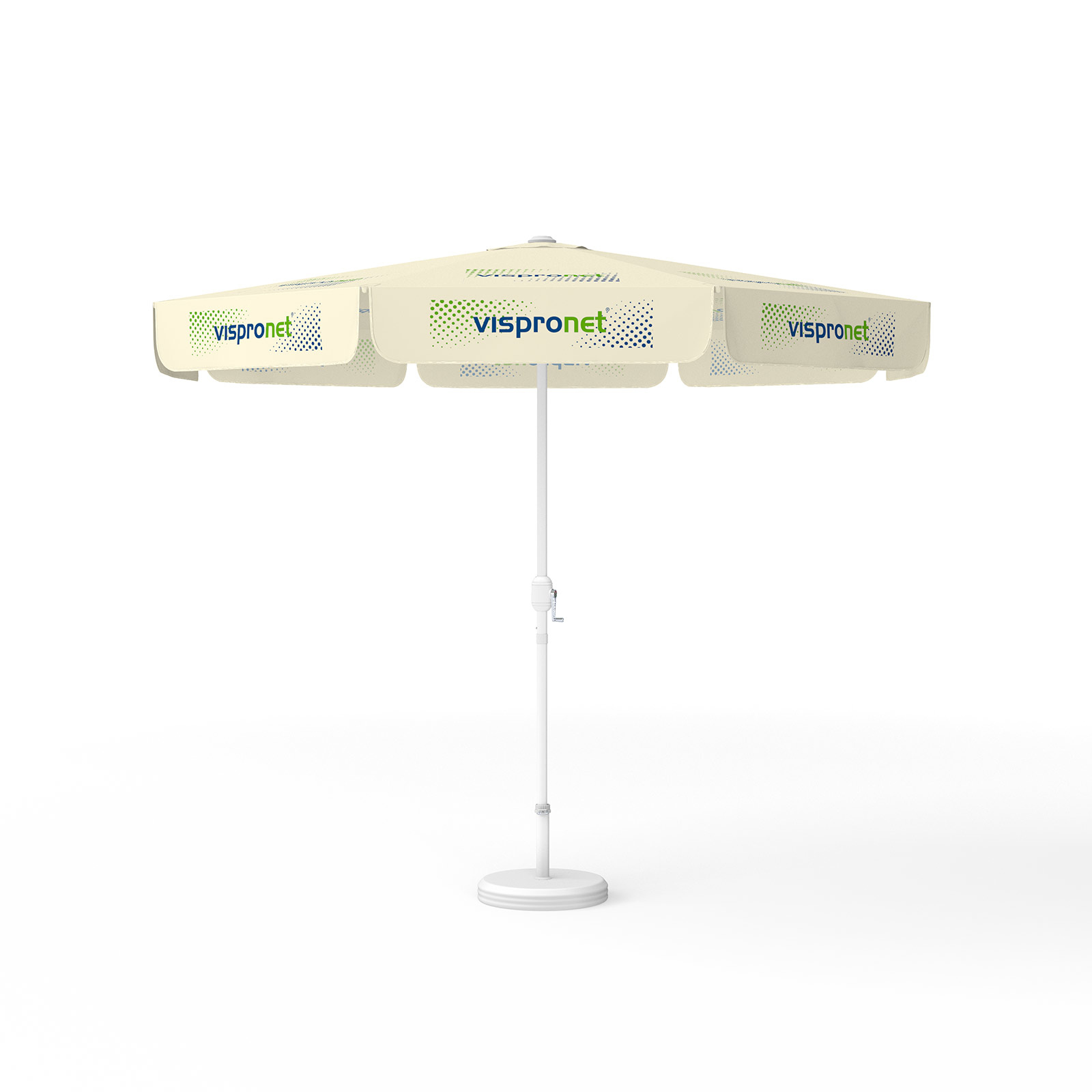 Parasol with logo print, ø 300 cm, all 8 segments printed with 1 design