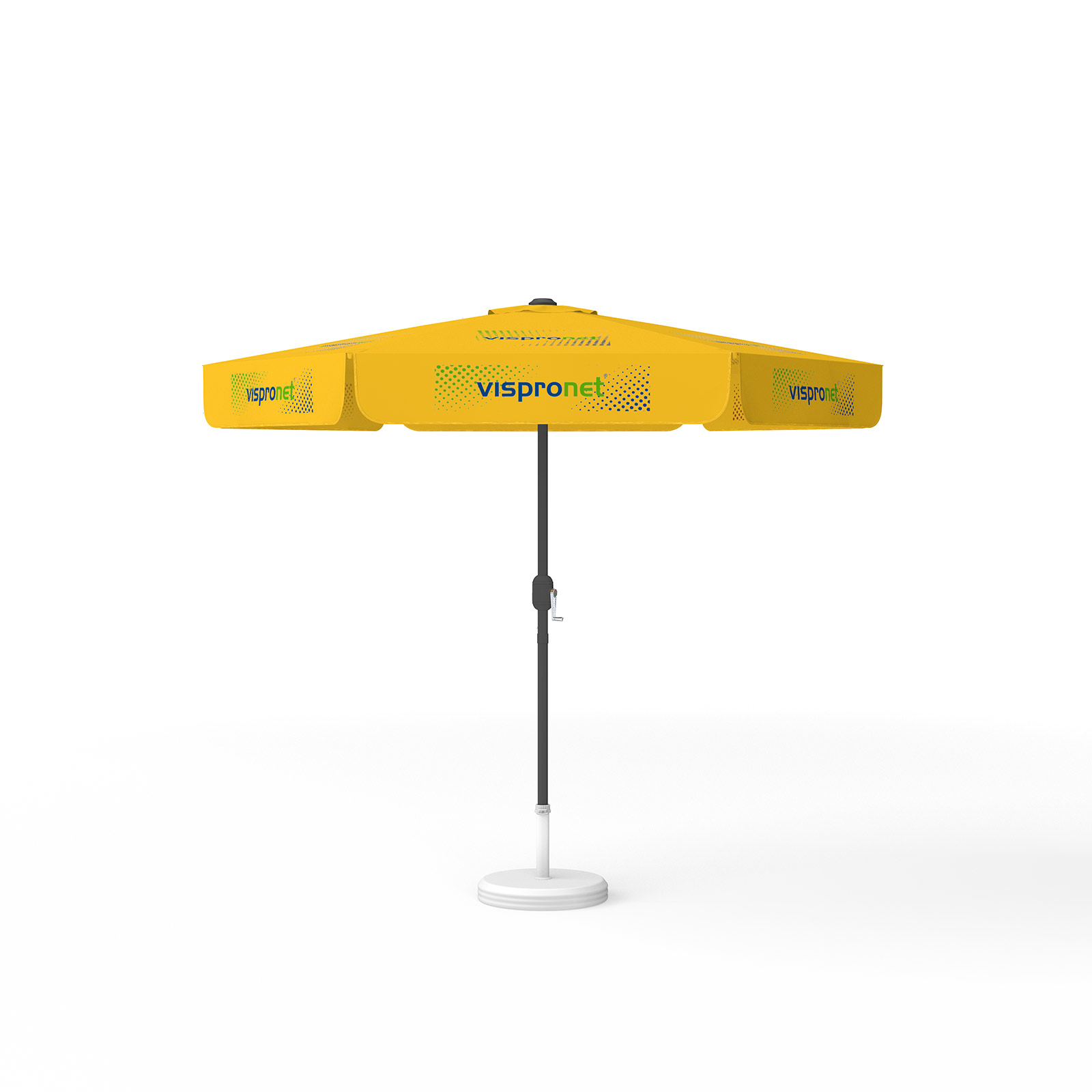 Parasol with logo print, ø 250 cm, all 6 segments printed with 1 design
