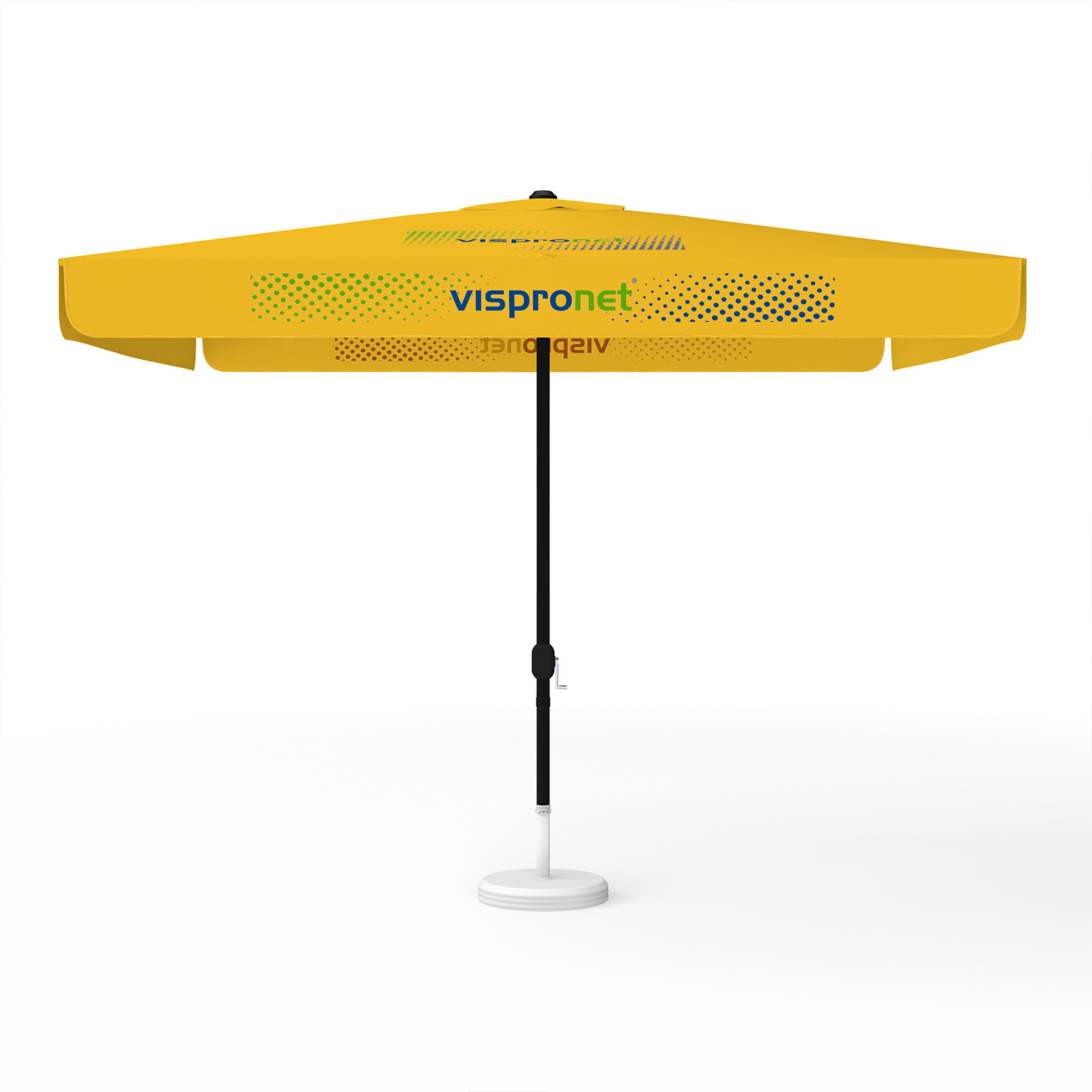 Parasol with logo print, 300 x 300 cm, 2 segments printed