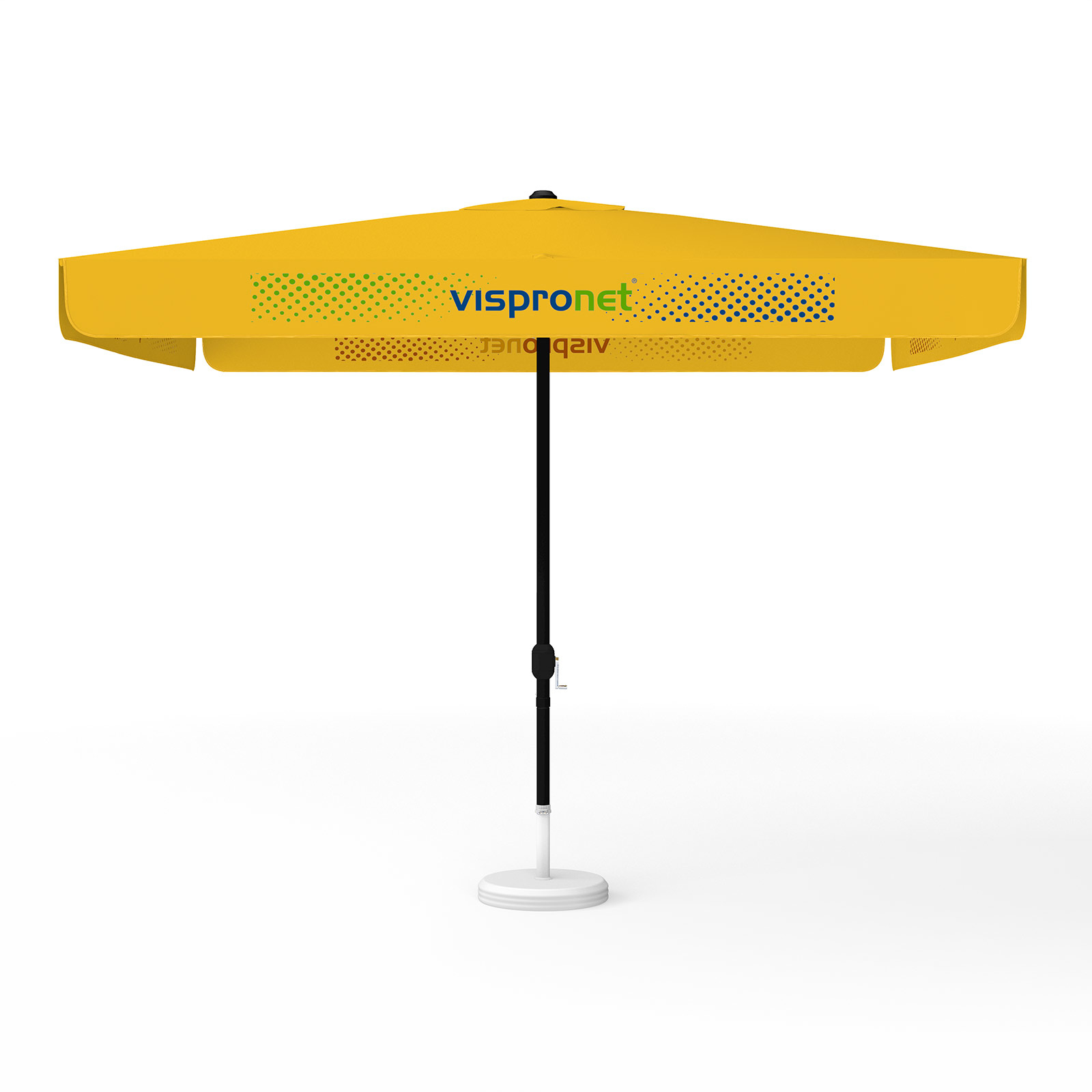 Parasol with logo print, 300 x 300 cm, all 4 segments printed with the same design