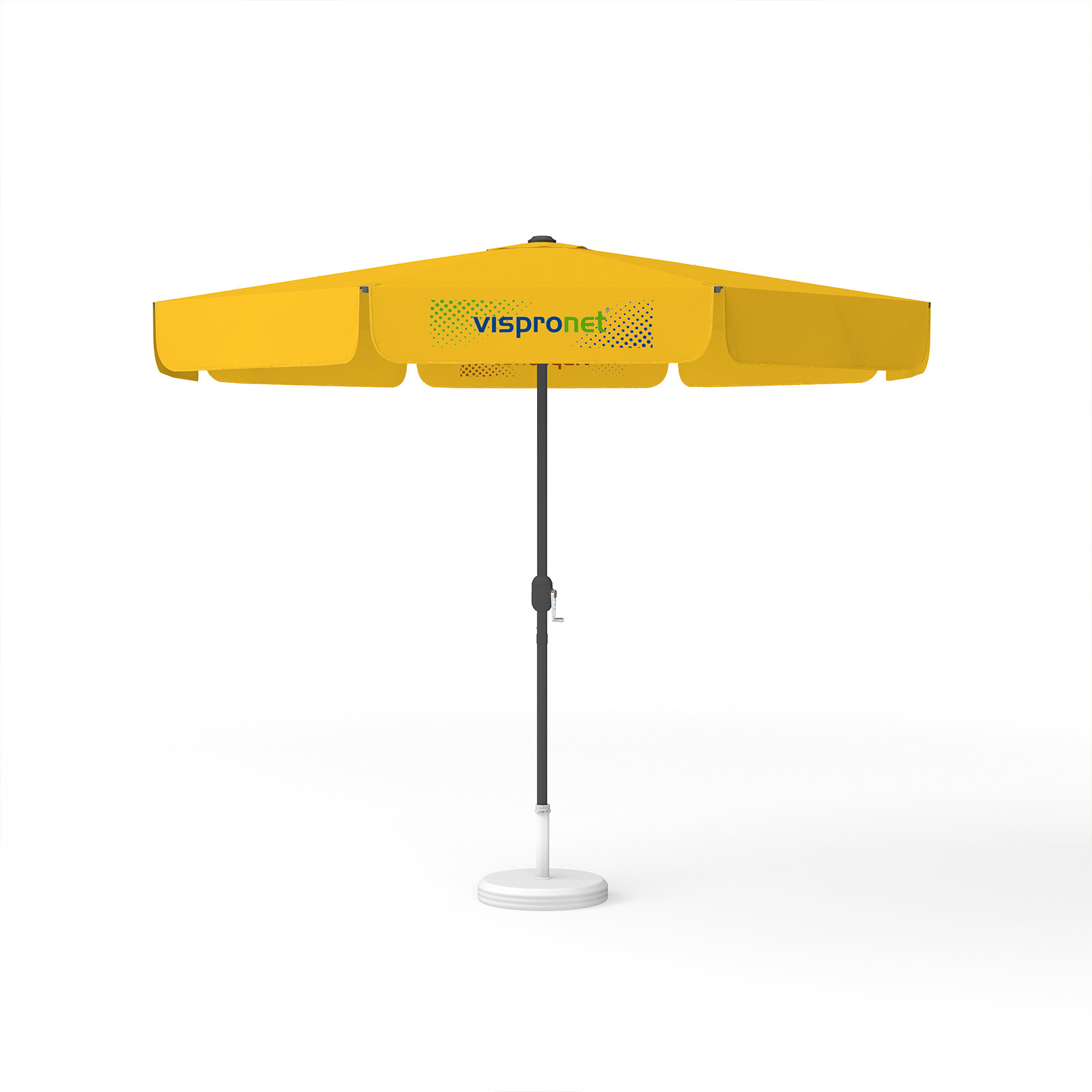 Parasol with logo print, ø 300 cm, 2 printed valances