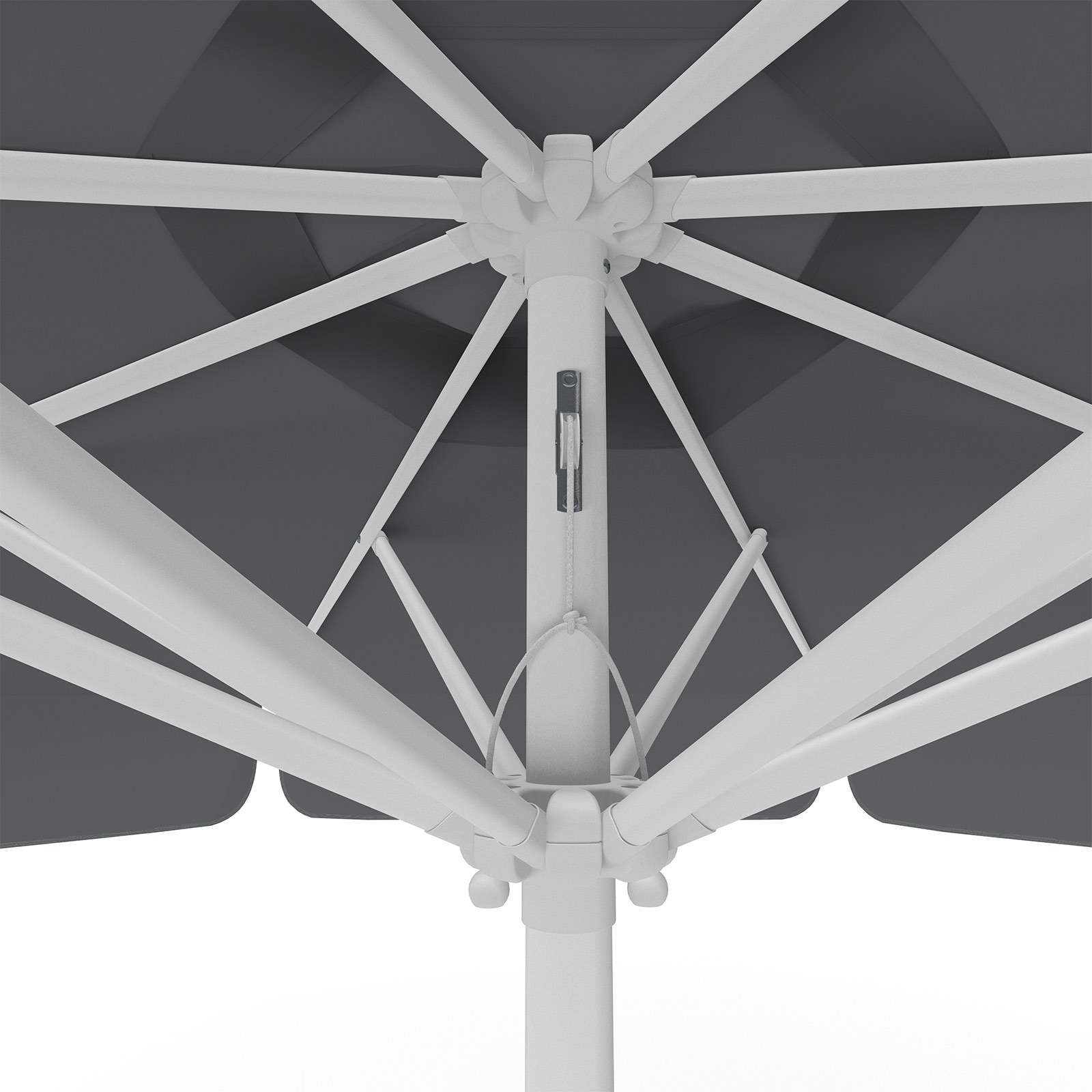Parasol anthracite, ø 300 cm, detail of pulley system