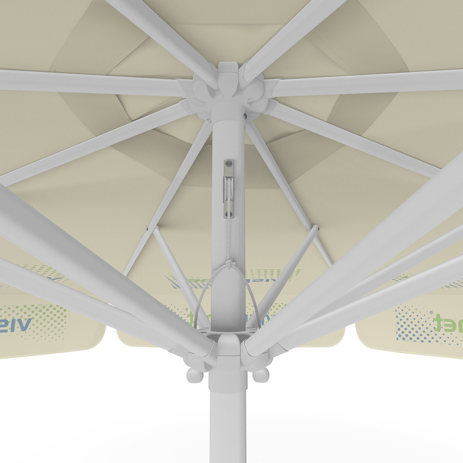 Parasol with logo print, ø 300 cm, detail of pulley system