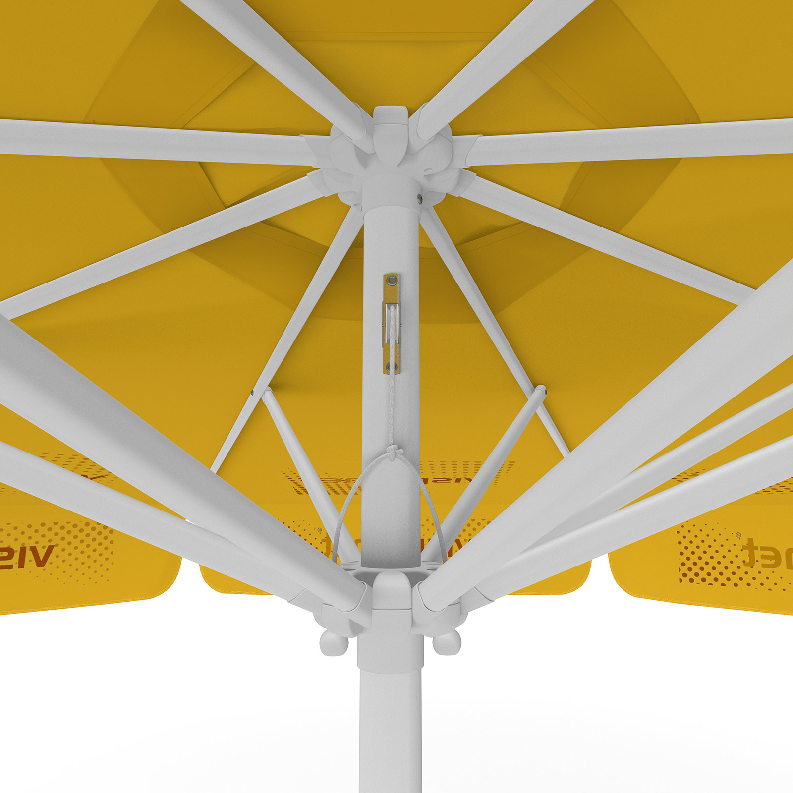 Parasol with logo print, ø 300 cm, detail of pulley system