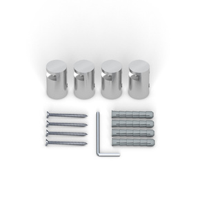 Stainless steel clamp holder ø 15 mm/15 mm for panel thickness 2–5 mm, set of 4