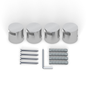 Clamp Mount stainless steel ø 25 mm/25 mm for panel thickness 2-5 mm, set of 4 