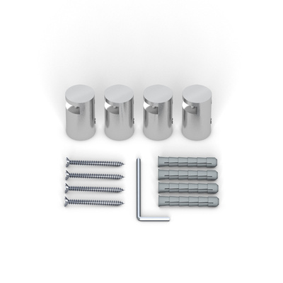 Stainless steel clamp holder ø 15 mm/15 mm for panel thickness 2–5 mm, set of 4