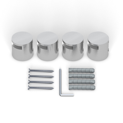 Clamp Mount stainless steel ø 25 mm/25 mm for panel thickness 2-5 mm, set of 4 