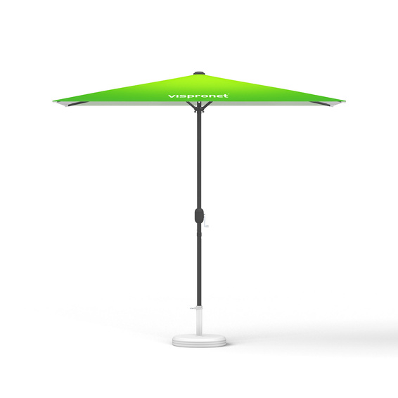 Small umbrellas with crank, square, without valance, 250 x 180 cm