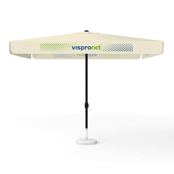 Sonnenschirm mit Logodruck, 300 x 300 cm, alle 4 Segmente mit 1 Motiv bedruckt