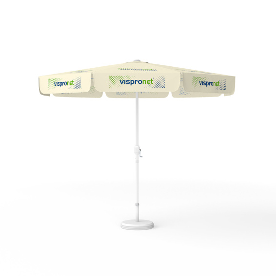 Parasol with logo print, Ø 300 cm, all 8 segments printed with the same design