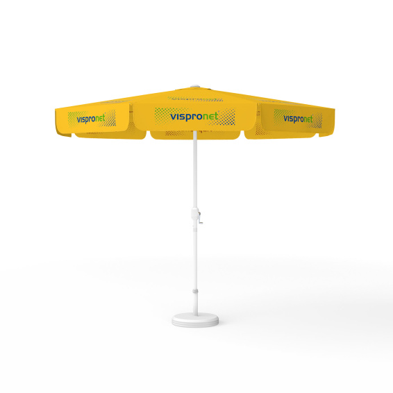 Parasol with logo print, Ø 300 cm, all 8 segments printed with the same design