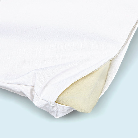 Beer bench cushion, cover with concealed hook-and-loop fastener