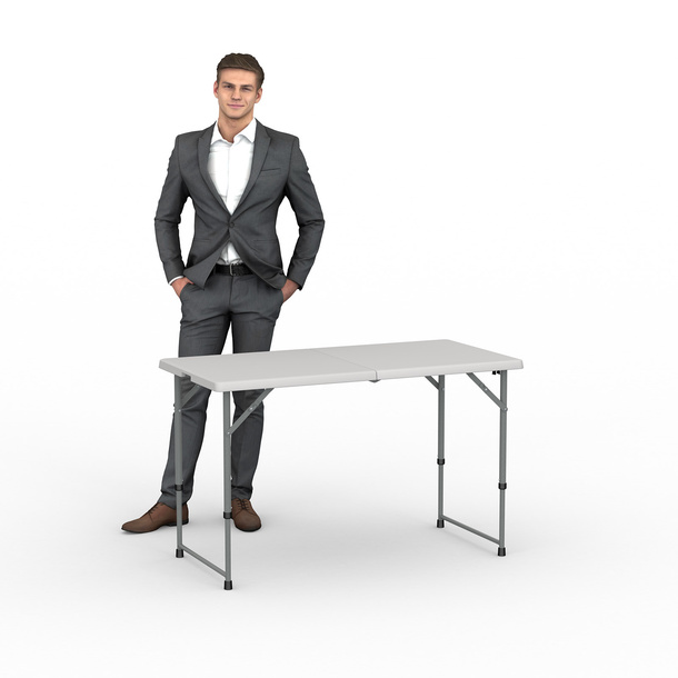 Rectangular folding table, 121 x 60 x 74 cm