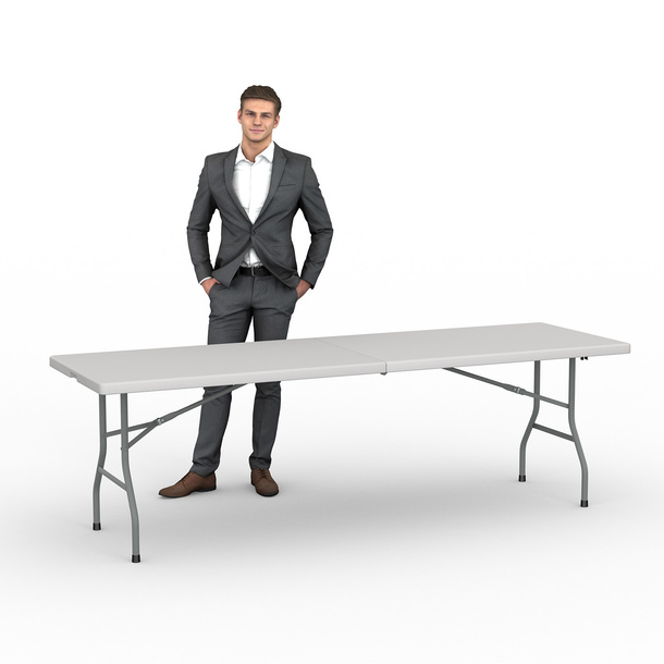 Rectangular folding table, 180 x 75 x 74 cm