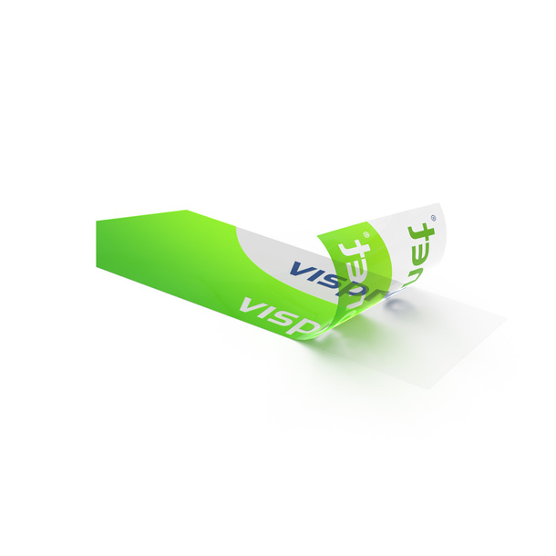 Transparent film without white ink: printed design remains translucent, unprinted areas are transparent