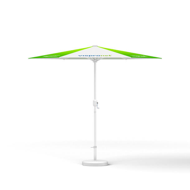 Small umbrella with crank ø 250 cm, without valance, white frame