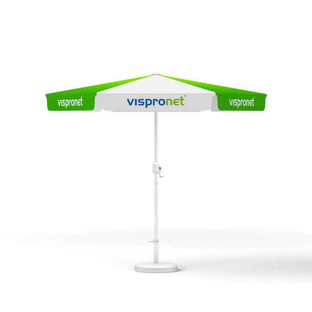 Small umbrella with crank ø 250 cm, white frame