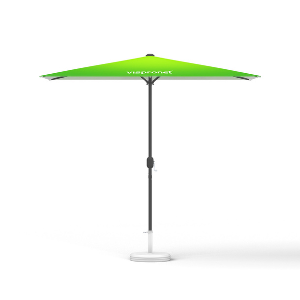 Small umbrellas with crank, square, without valance, 250 x 180 cm