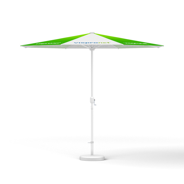 Small umbrella with crank ø 300 cm, without valance, white frame