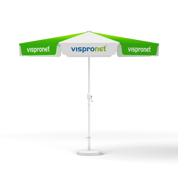 Small umbrella with crank ø 300 cm, white frame