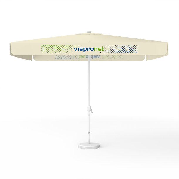 Sonnenschirm mit Logodruck, 300 x 300 cm, 2 Volants bedruckt