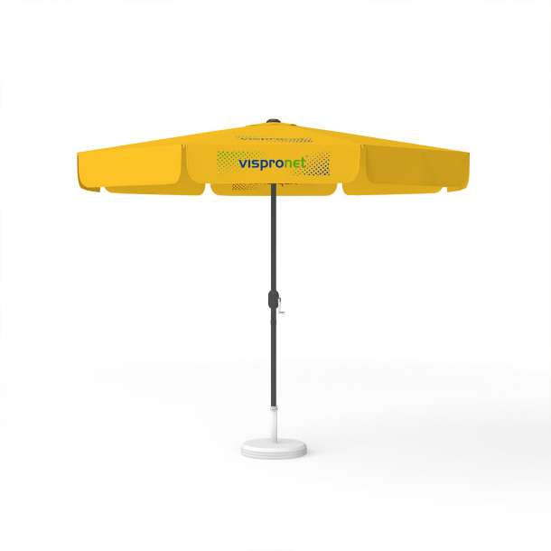 Parasol with logo print, Ø 300 cm, 2 segments printed