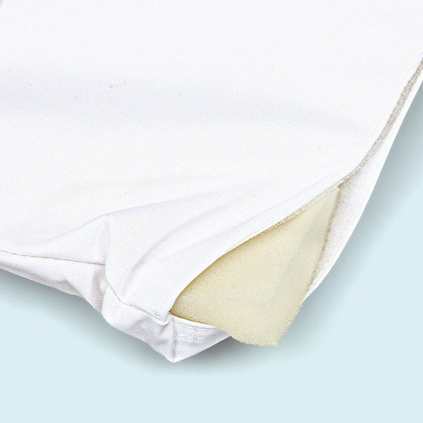 Beer bench cushion, cover with concealed hook-and-loop fastener