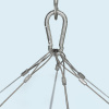 Single-point suspension with high-quality stainless steel cables