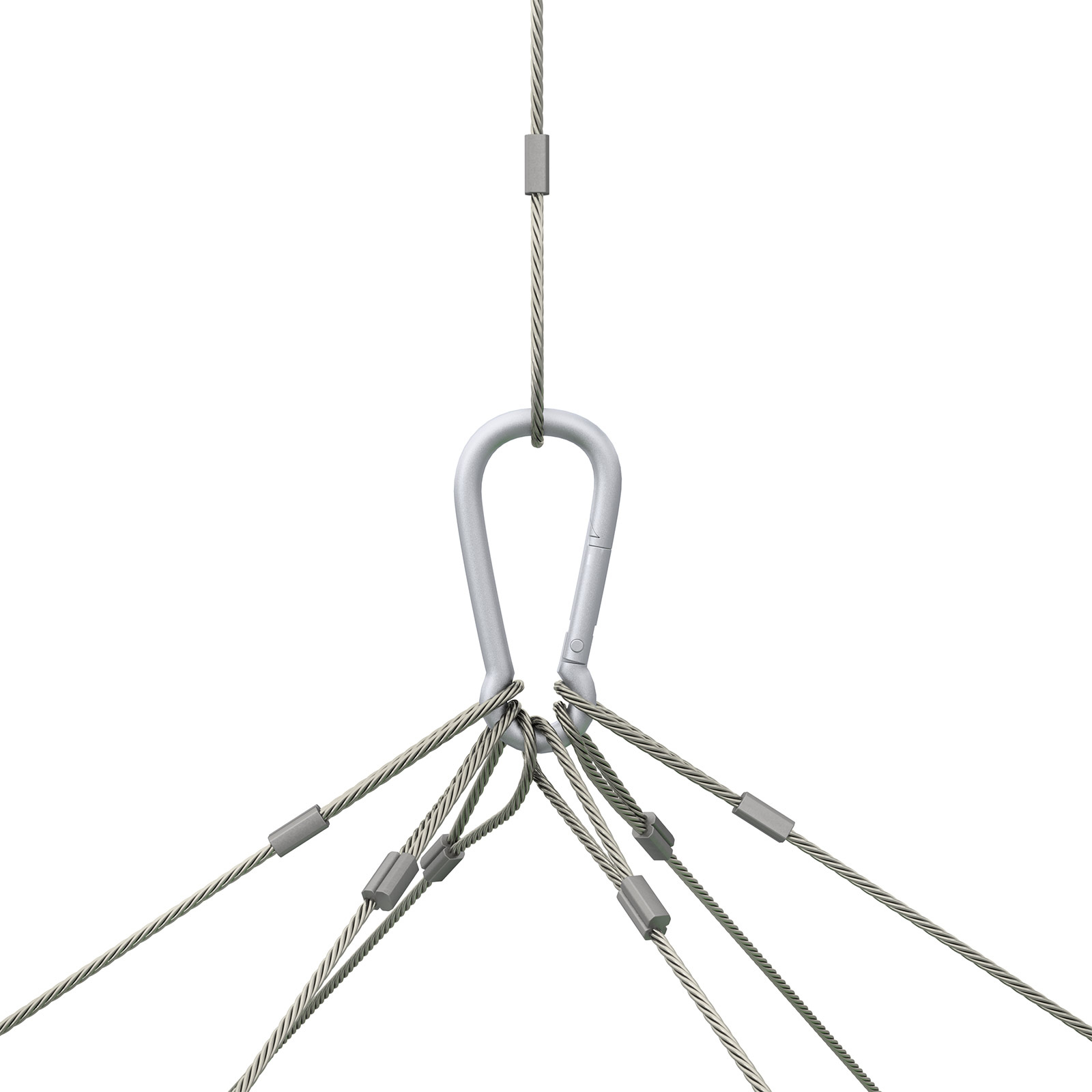 1-point suspension with high-quality stainless steel cables