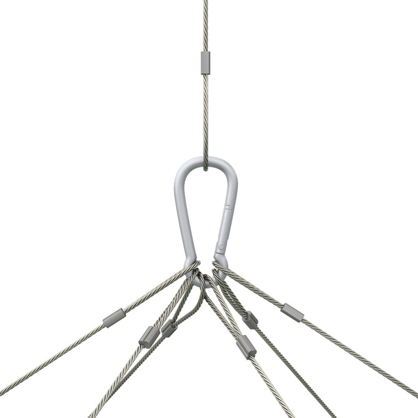 1-point suspension with high-quality stainless steel cables