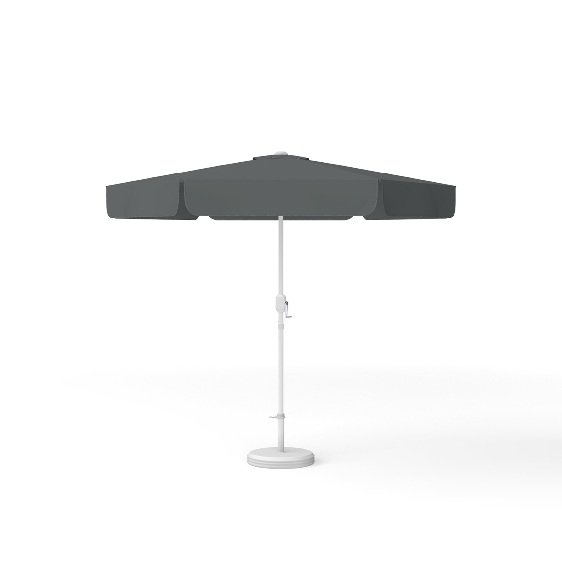 Round parasol, ø 250 cm, anthracite – with crank, plain colour