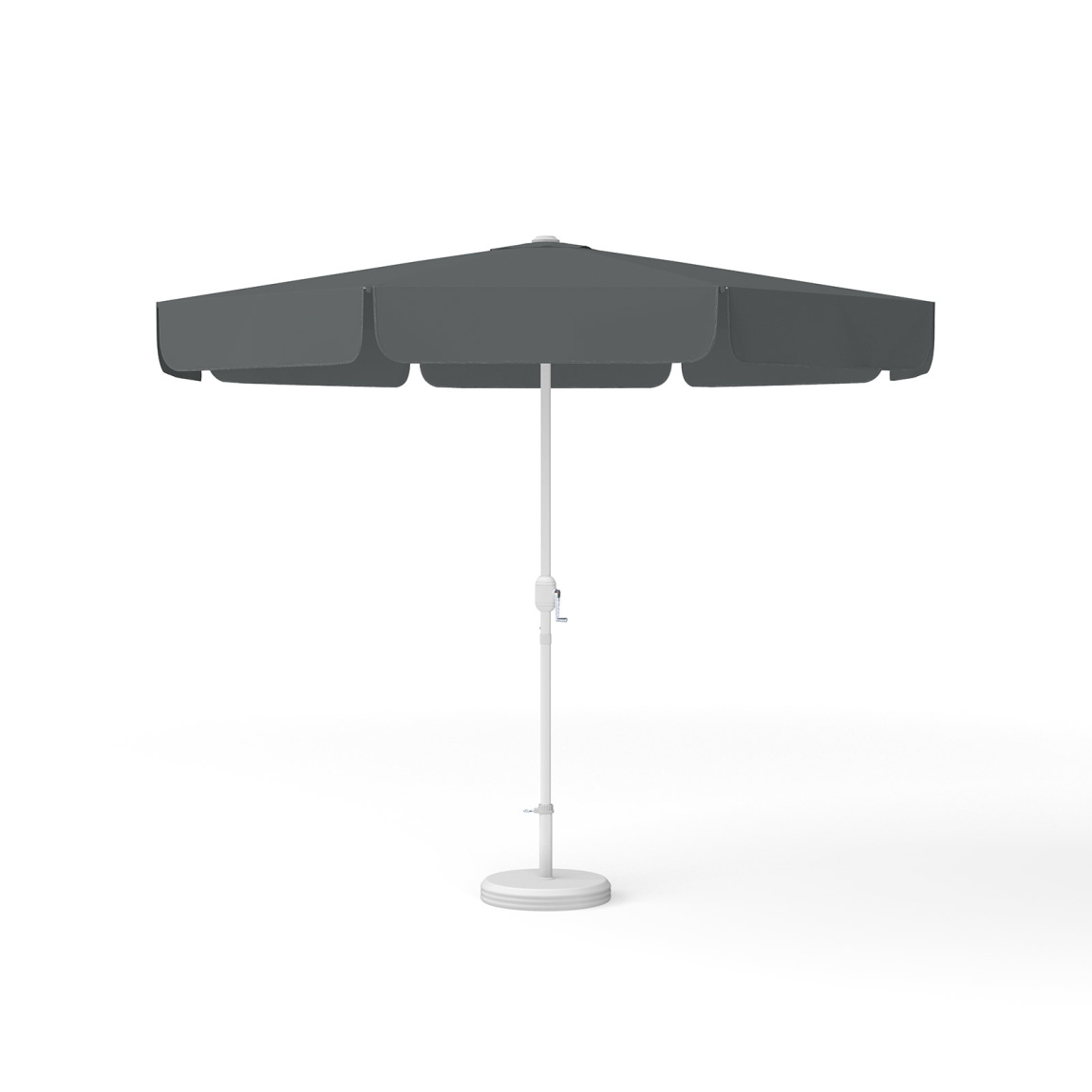Round parasol, ø 300 cm, anthracite – with crank, plain colour