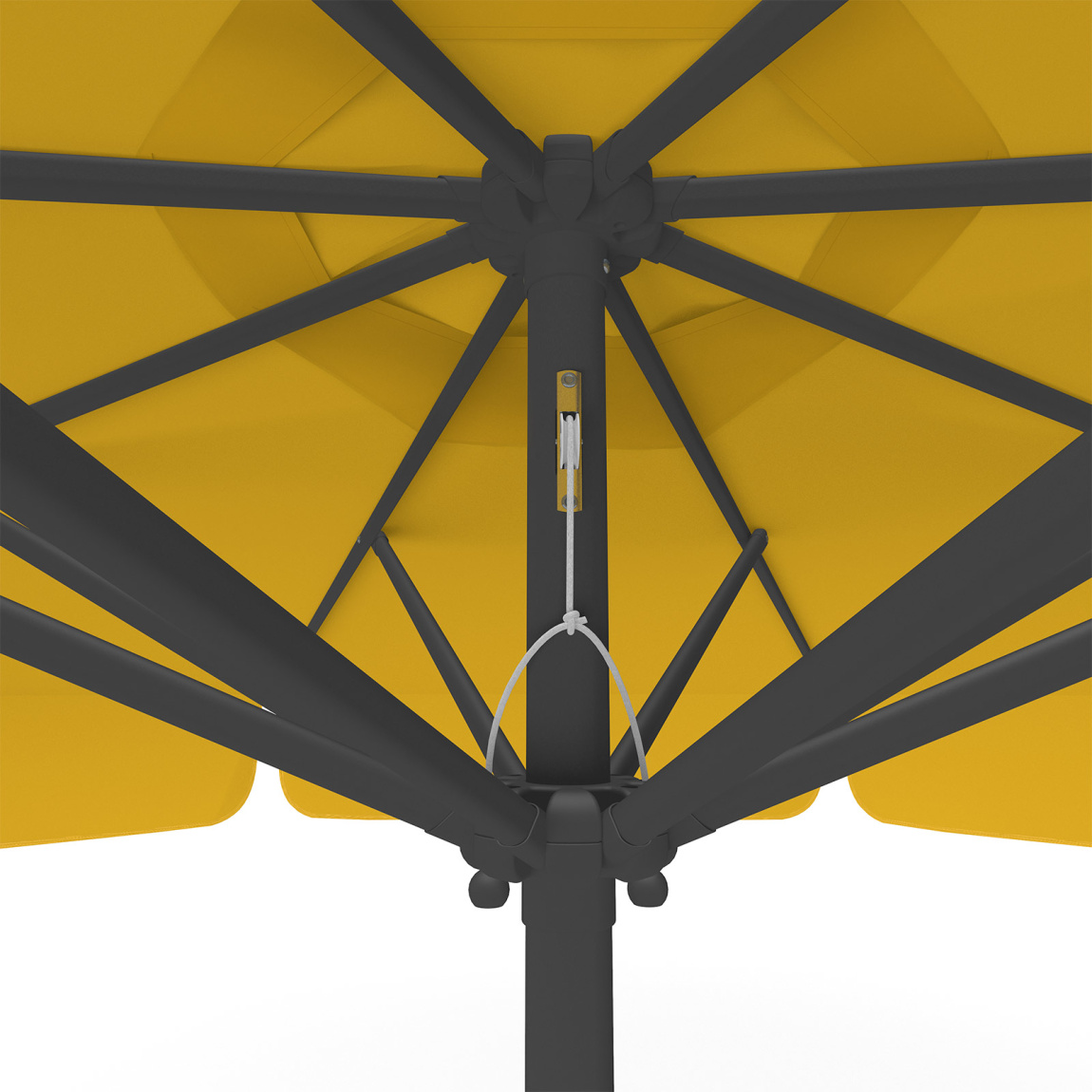 Parasol with crank ø 300 cm, detail of cable pull