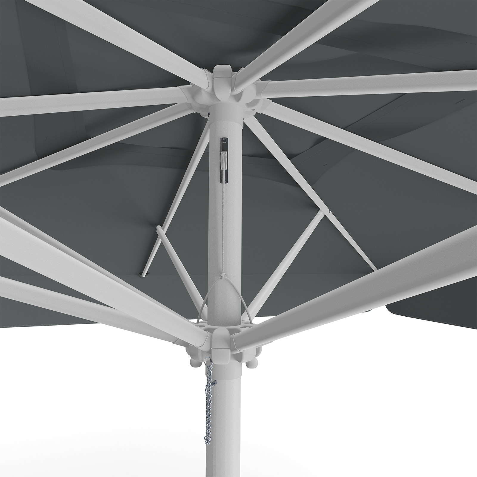 Parasol anthracite, 300 x 300 cm, detail of pulley system