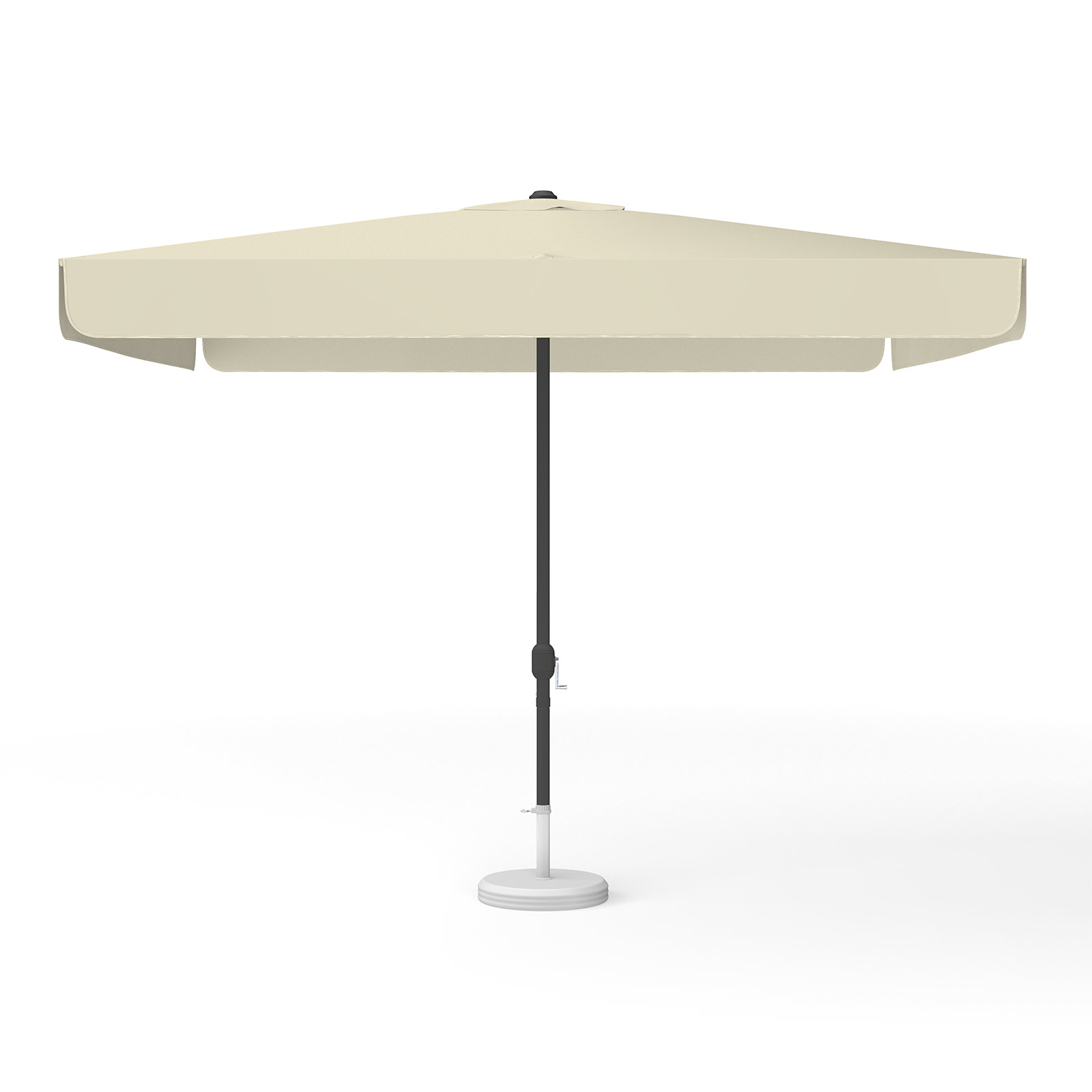 Parasol beige, square, 300 x 300 cm with crank, solid color