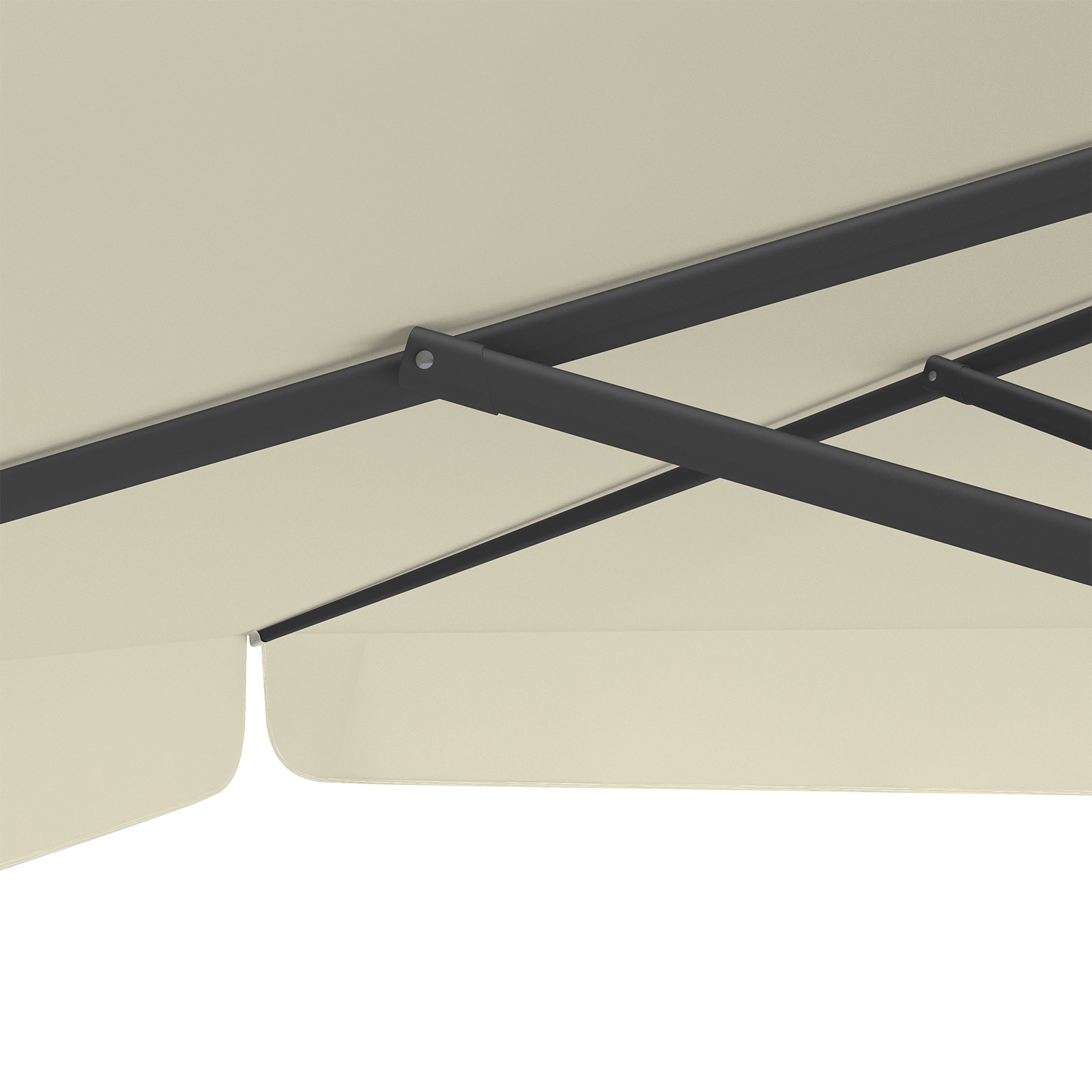 Parasol beige, 300 x 300 cm, sturdy ribs