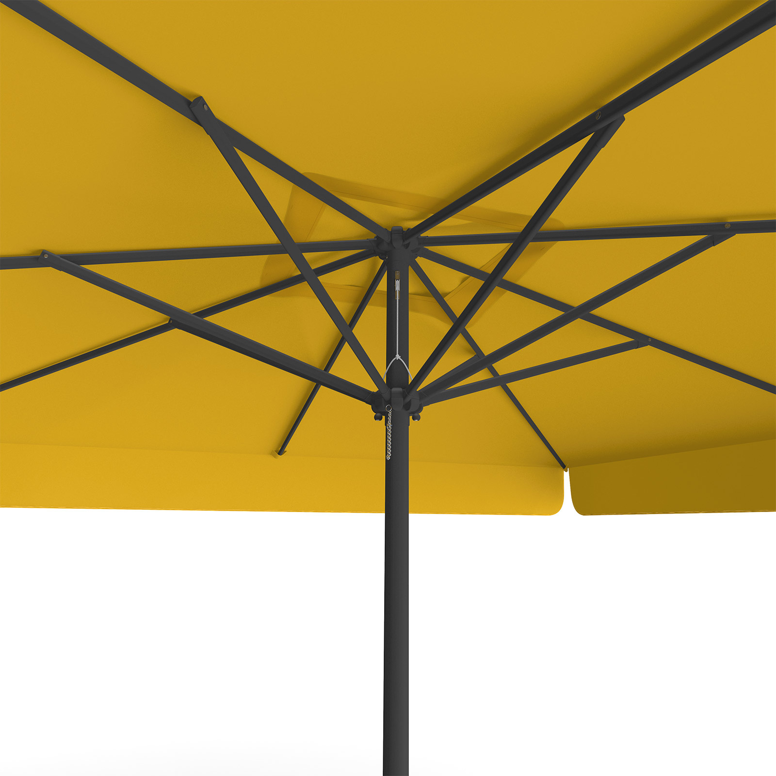 Orange parasol, 300 x 300 cm, view from below