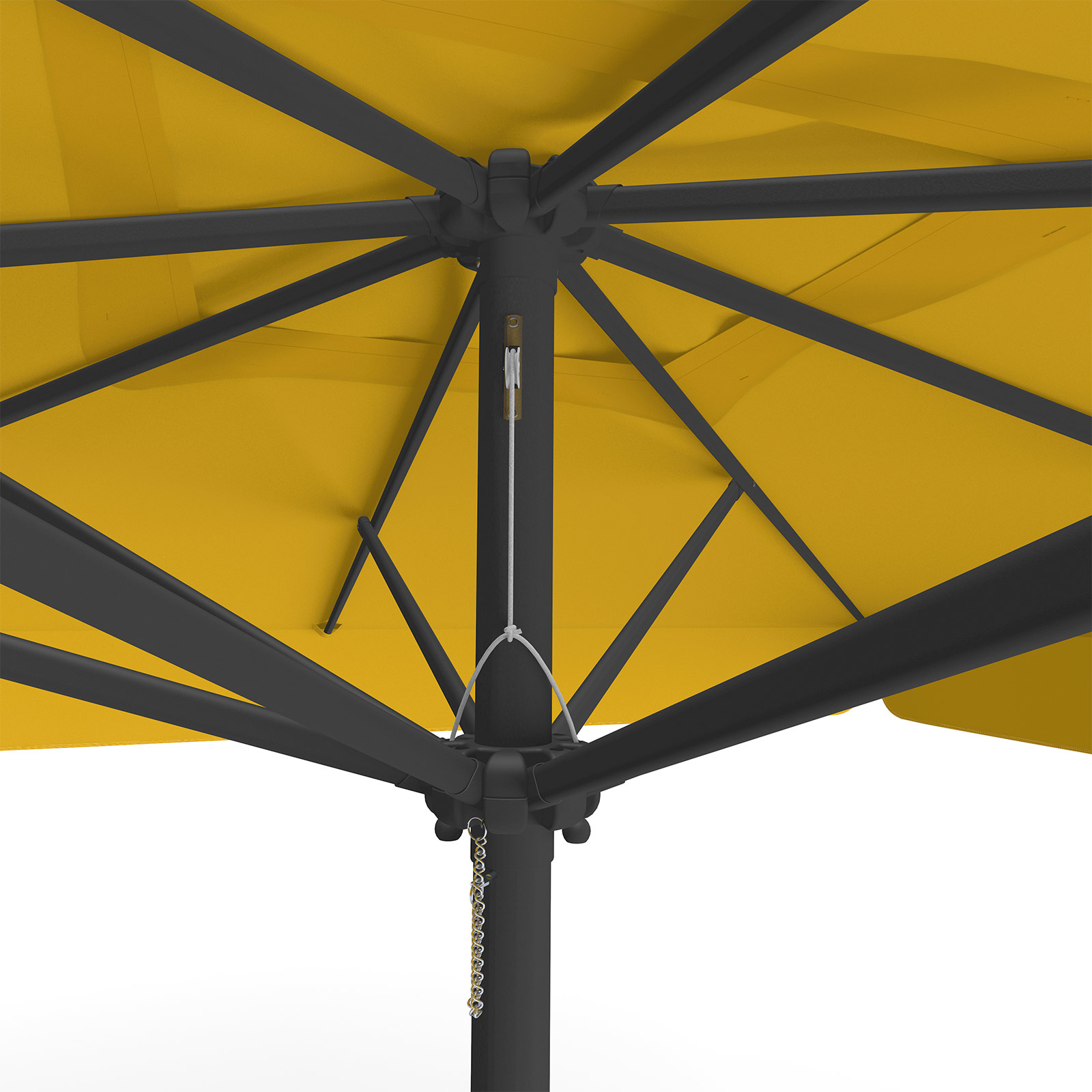 Orange parasol, 300 x 300 cm, detail of pulley system