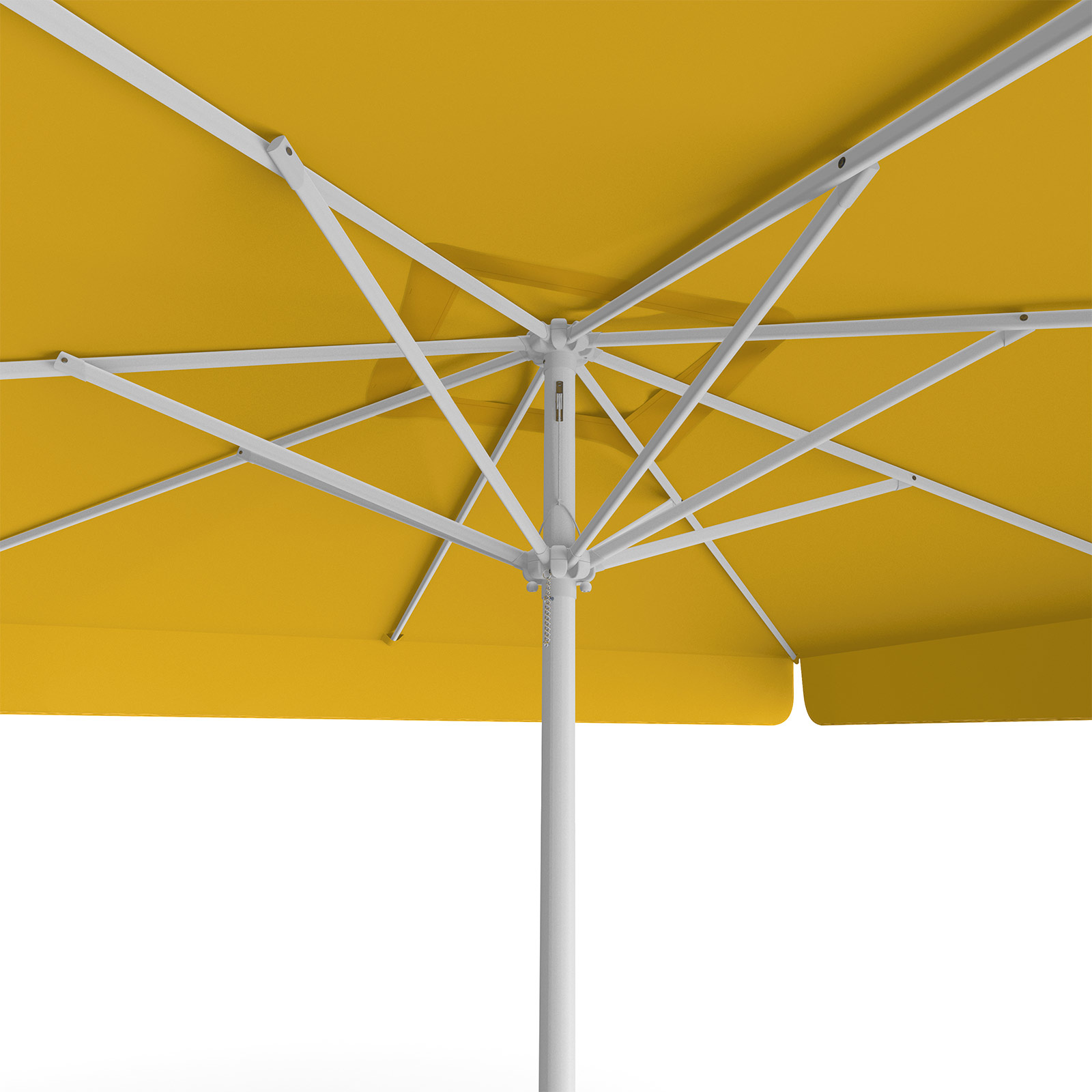 Orange parasol, 300 x 300 cm, view from below