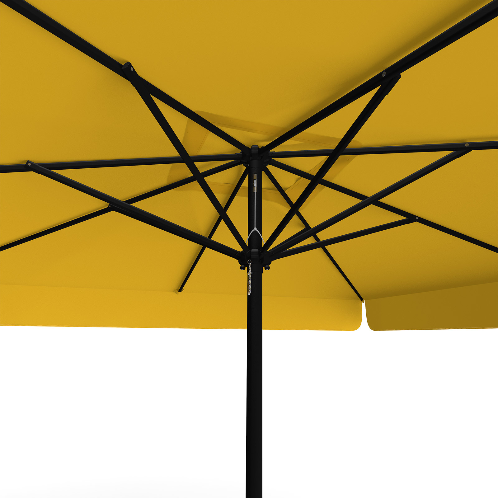 Orange parasol, 300 x 300 cm, view from below