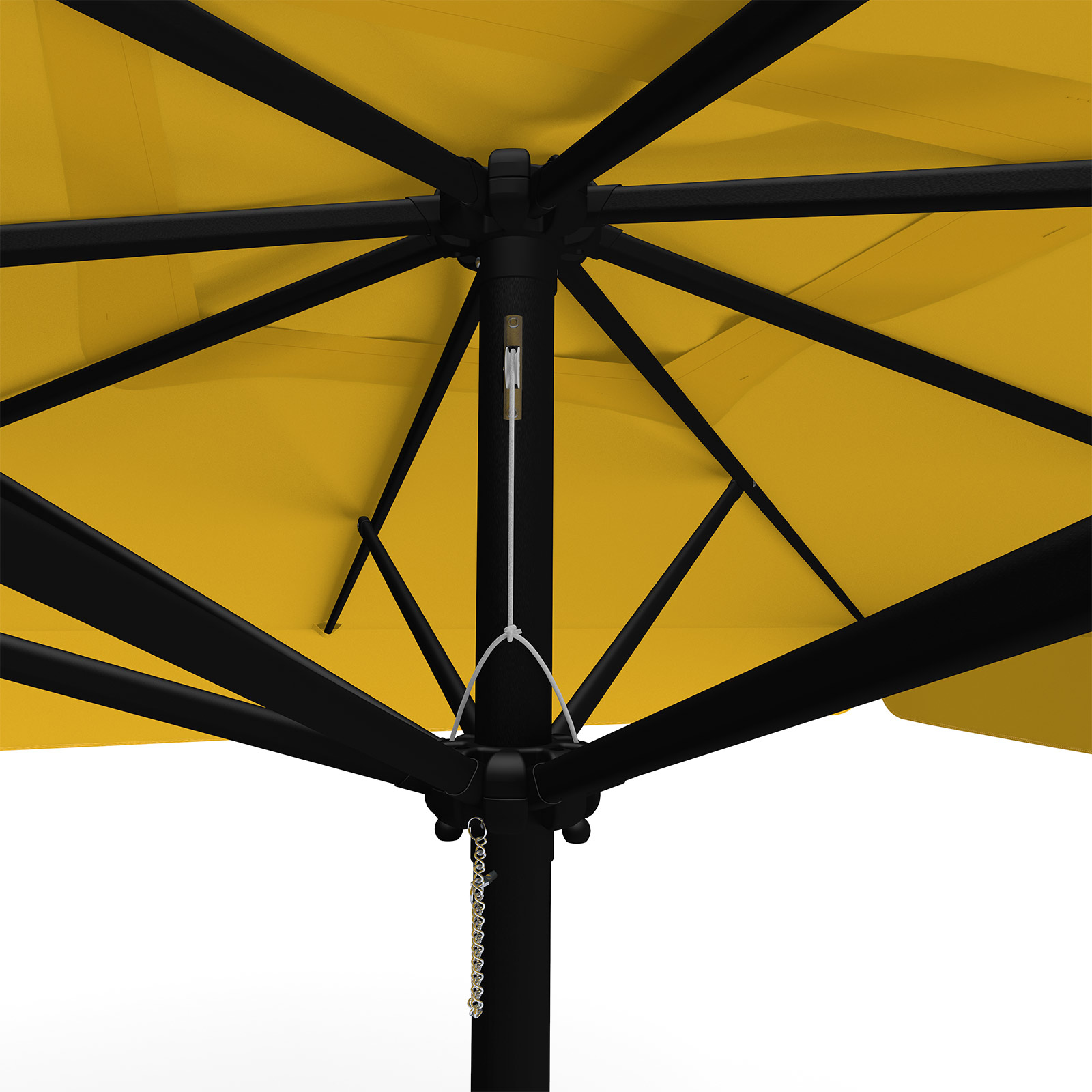Orange parasol, 300 x 300 cm, detail of pulley system