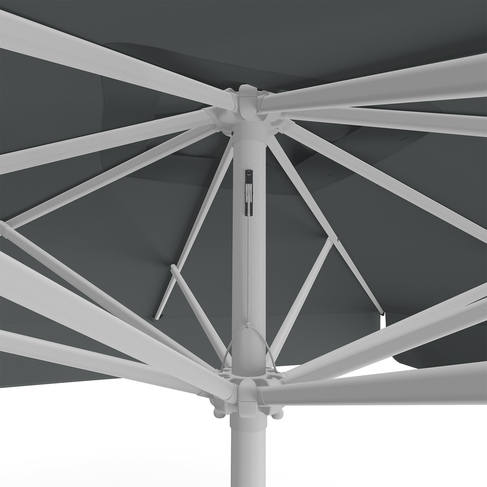 Parasol anthracite, 250 x 250 cm, detail of pulley system