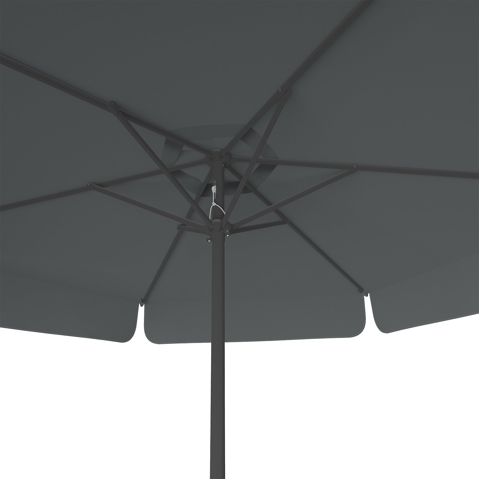 Parasol anthracite, ø 250 cm, view from below
