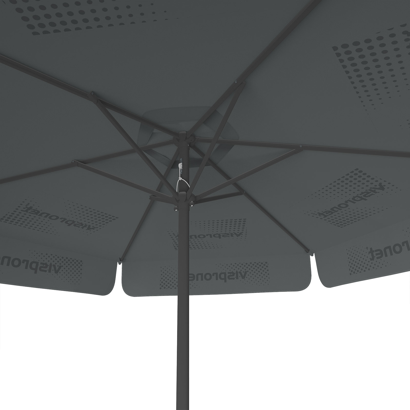 Parasol with logo print, ø 250 cm, view from below