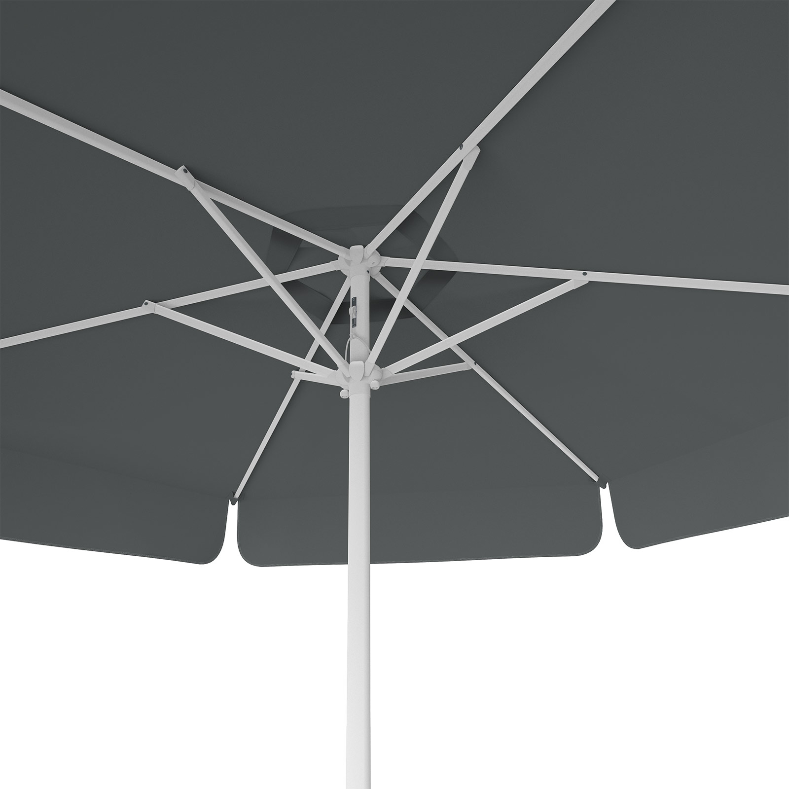 Parasol anthracite, ø 250 cm, view from below