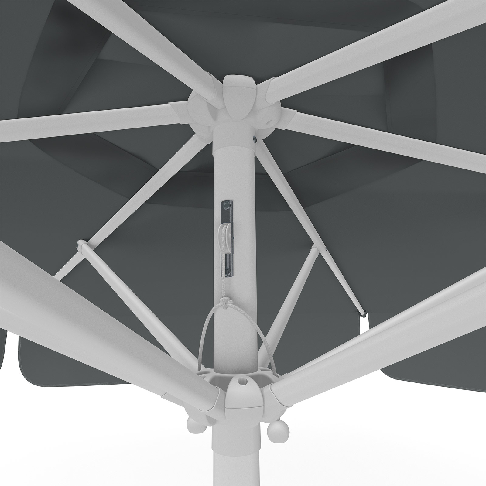 Parasol anthracite, ø 250 cm, detail of pulley system