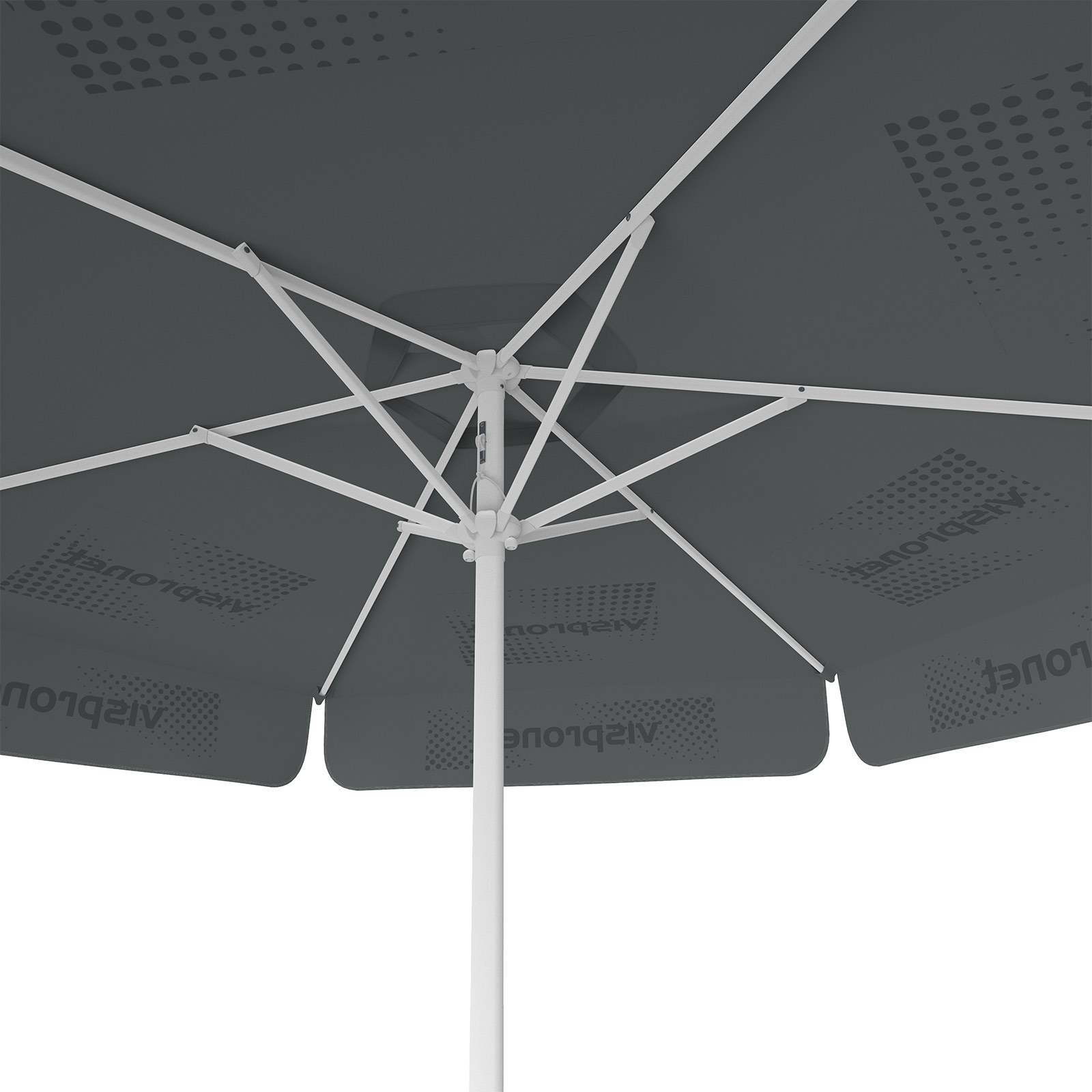 Parasol with logo print, ø 250 cm, view from below