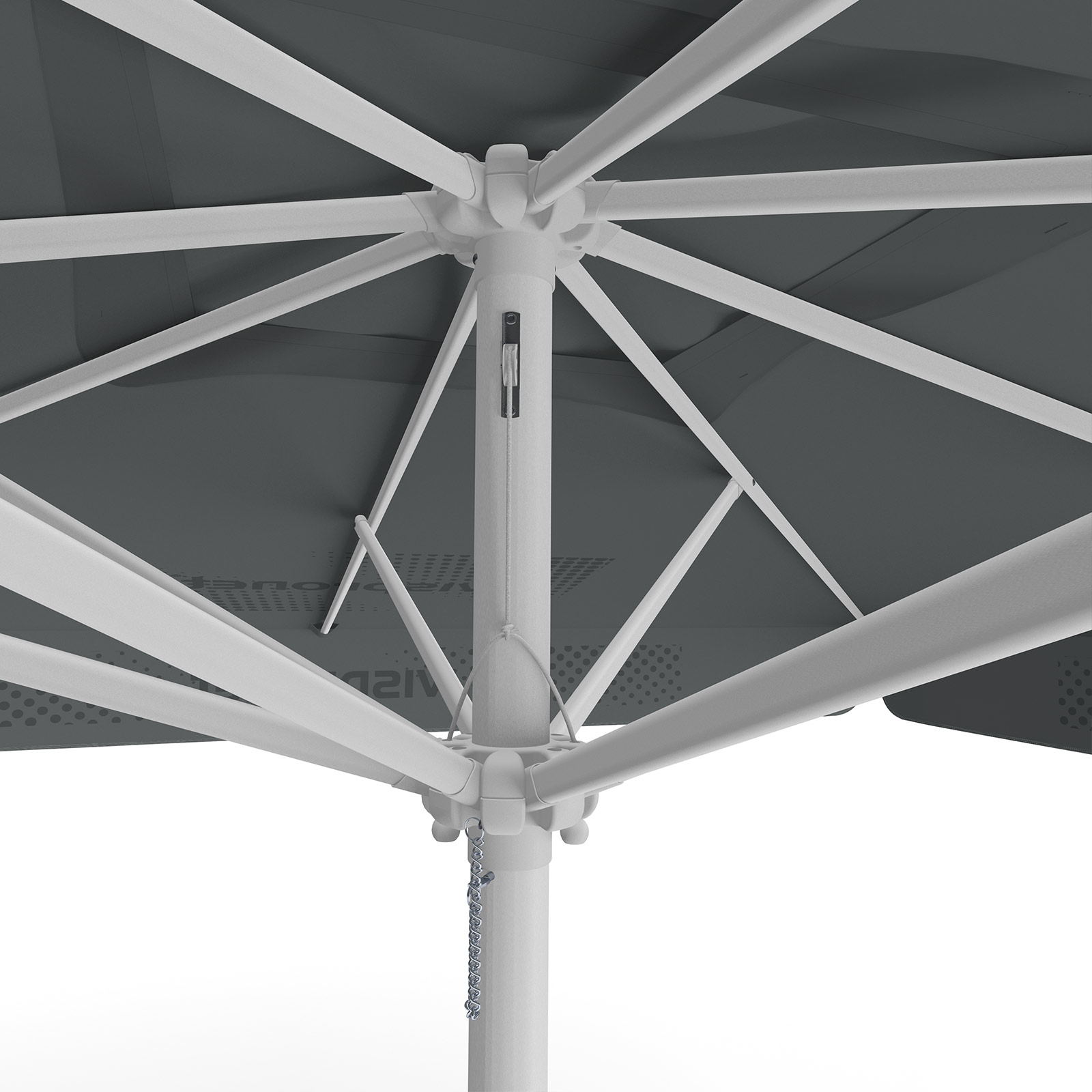 Parasol with logo print, 300 x 300 cm, detail of pulley system