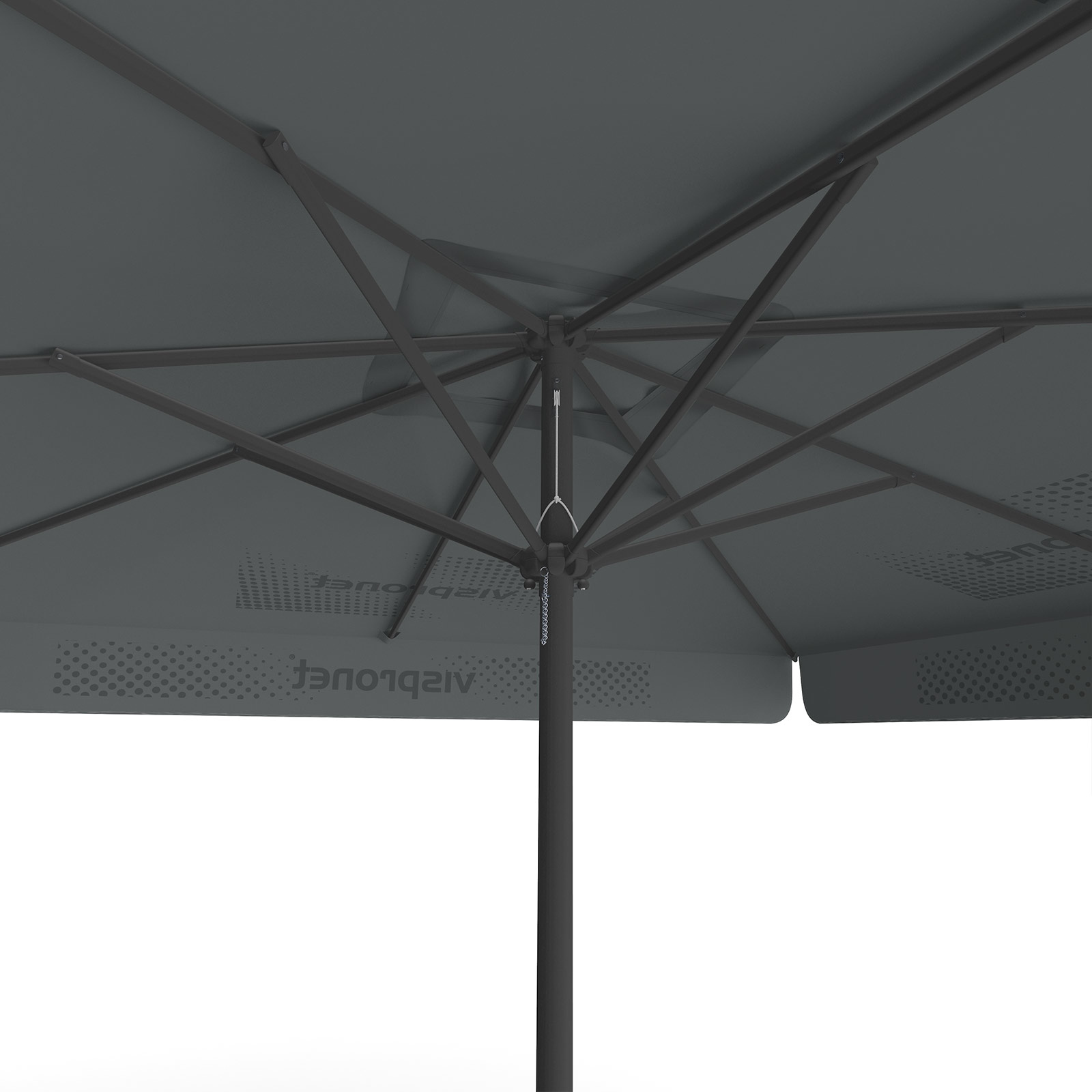 Parasol with logo print, 300 x 300 cm, view from below